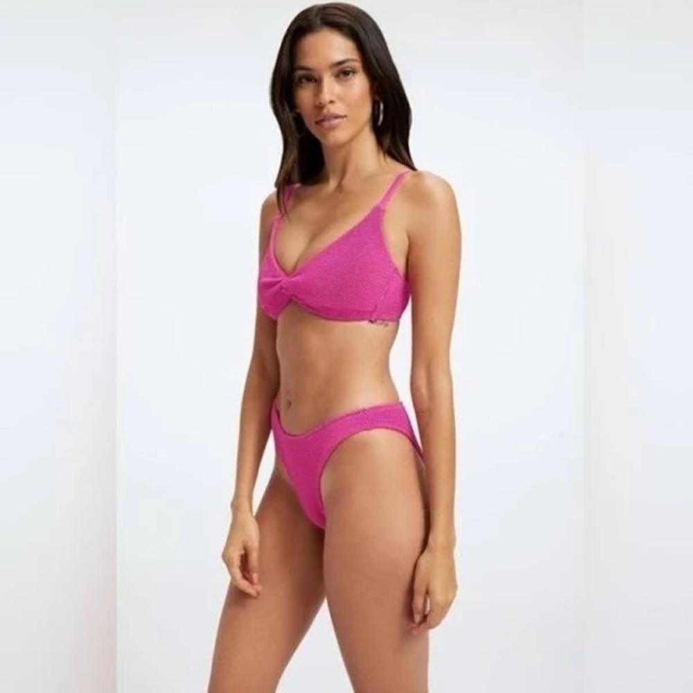 Good American Women’s Always Fit Bikini - Twisted Top & Good Waist Bottom Pink 0 - Picture 7 of 11